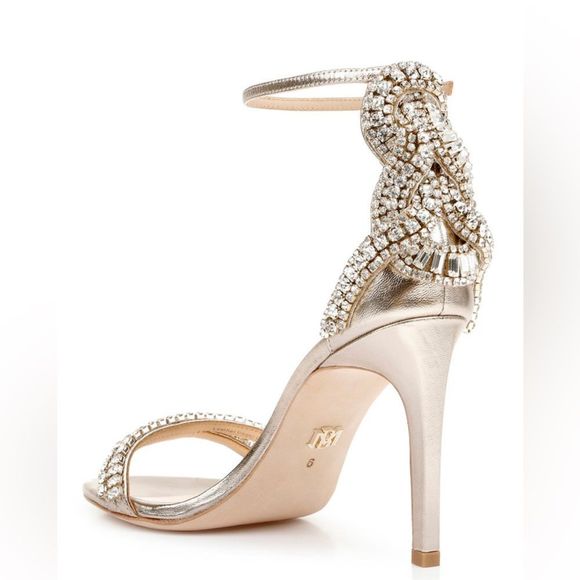 Badgley Mischka Shoes - Badgley Mischka Bella Rhinestone Embellished Stiletto, 11 metallic champagne